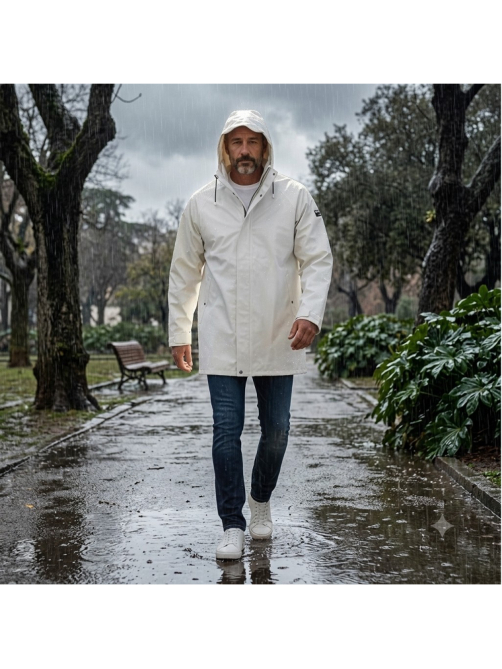 Helly Hansen Workwear White Hooded Waterproof Rain Jacket Coat Mens 4X NWOT